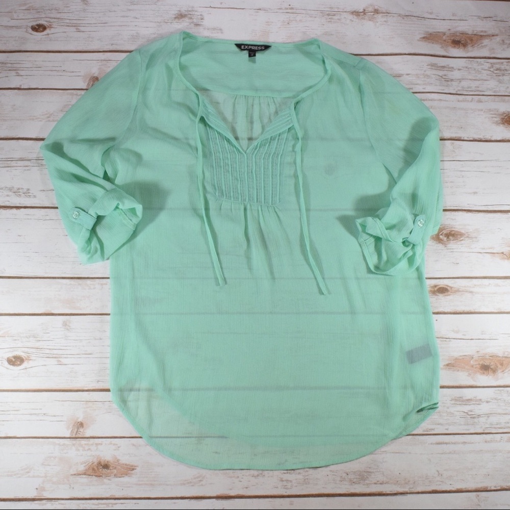 Express Sheer Mint Blouse